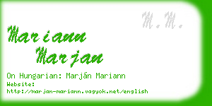 mariann marjan business card